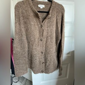 Velvet by Graham & Spencer Alpaca blend Brown button up cardigan Pockets S $289